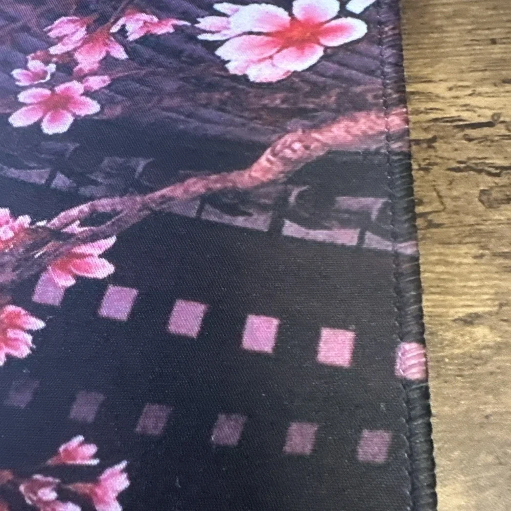 Beautiful Oversized Japanese Large Gaming Mouse Pad with Stitched Edges Pink Mtn